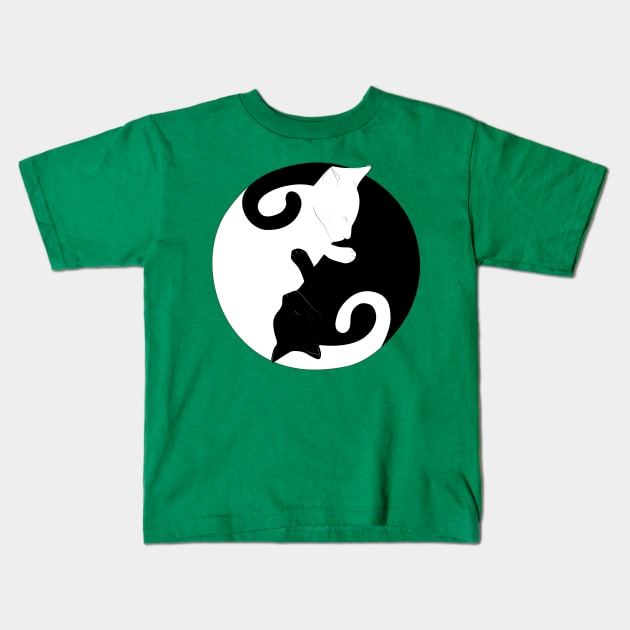 Cats Yin Yang Kids T-Shirt by RobinBobbinStore